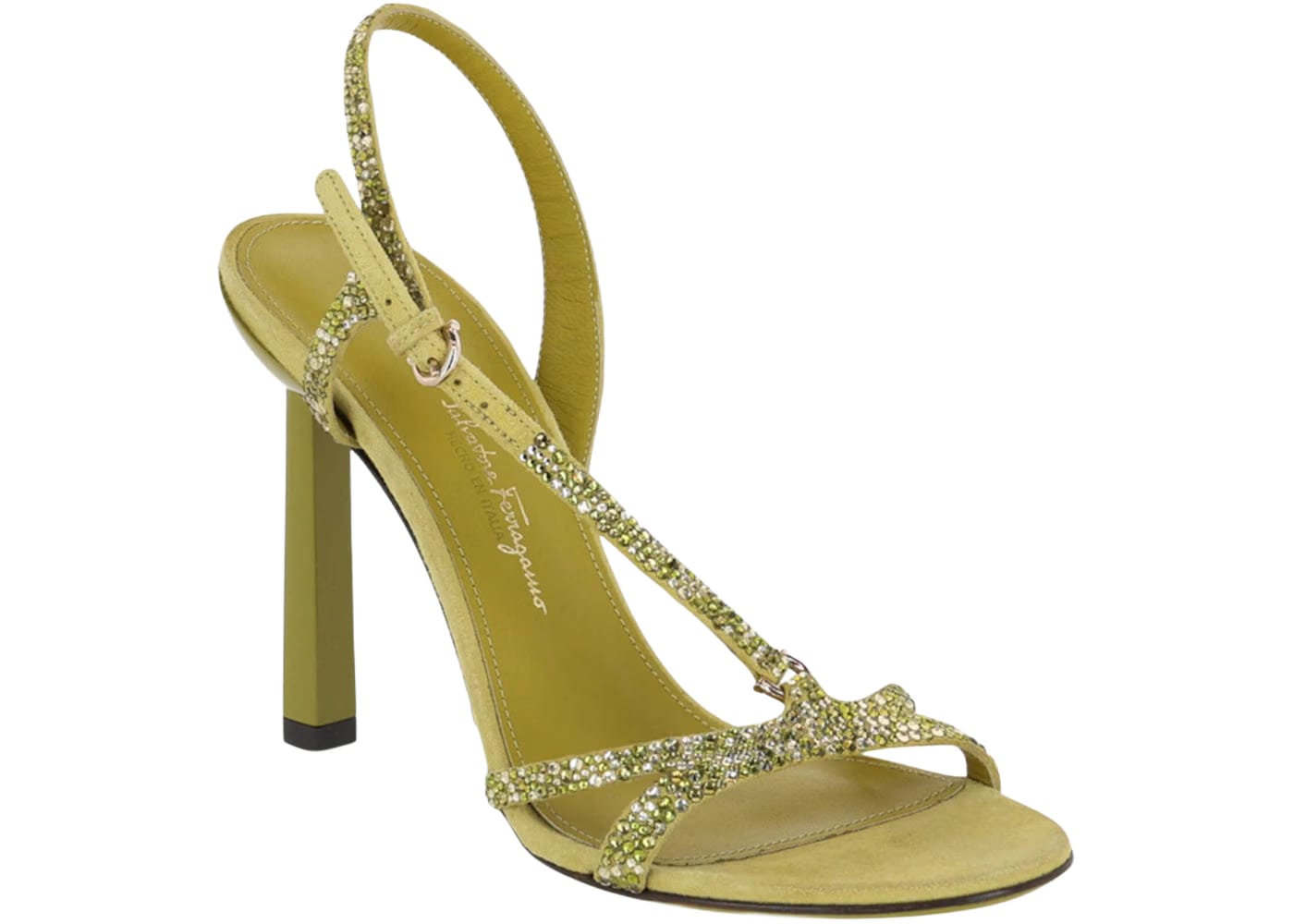Ferragamo Jole X5 Crystal Embellished Heels Green (Women'S)