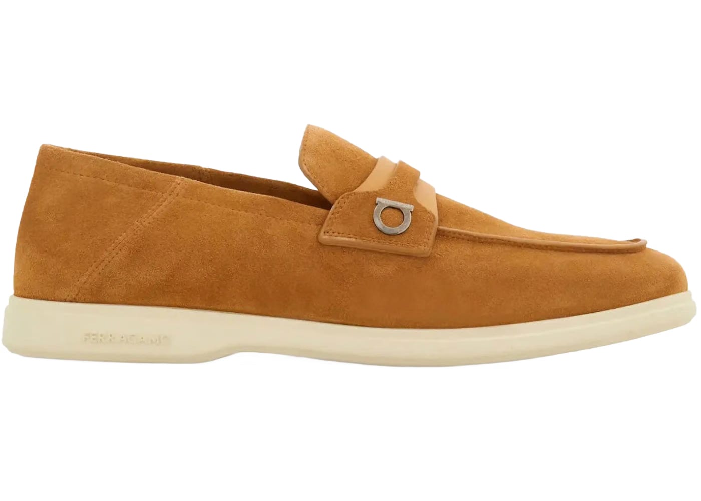 Ferragamo Gancini-Buckle Leather Loafers Neutrals