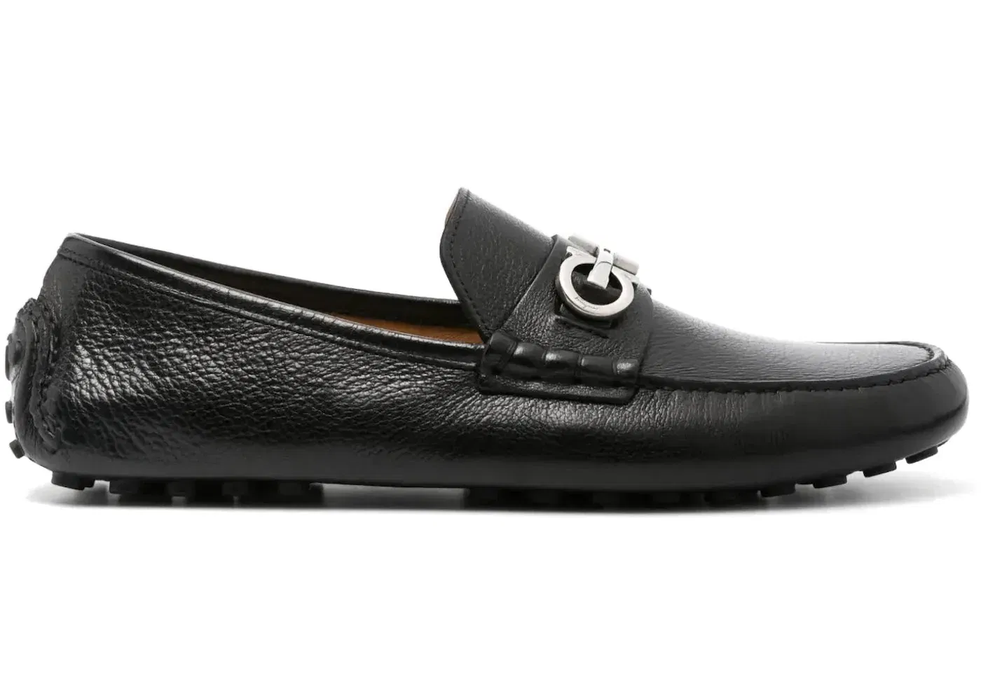 Ferragamo Gancini-Plaque Driver Shoes Black