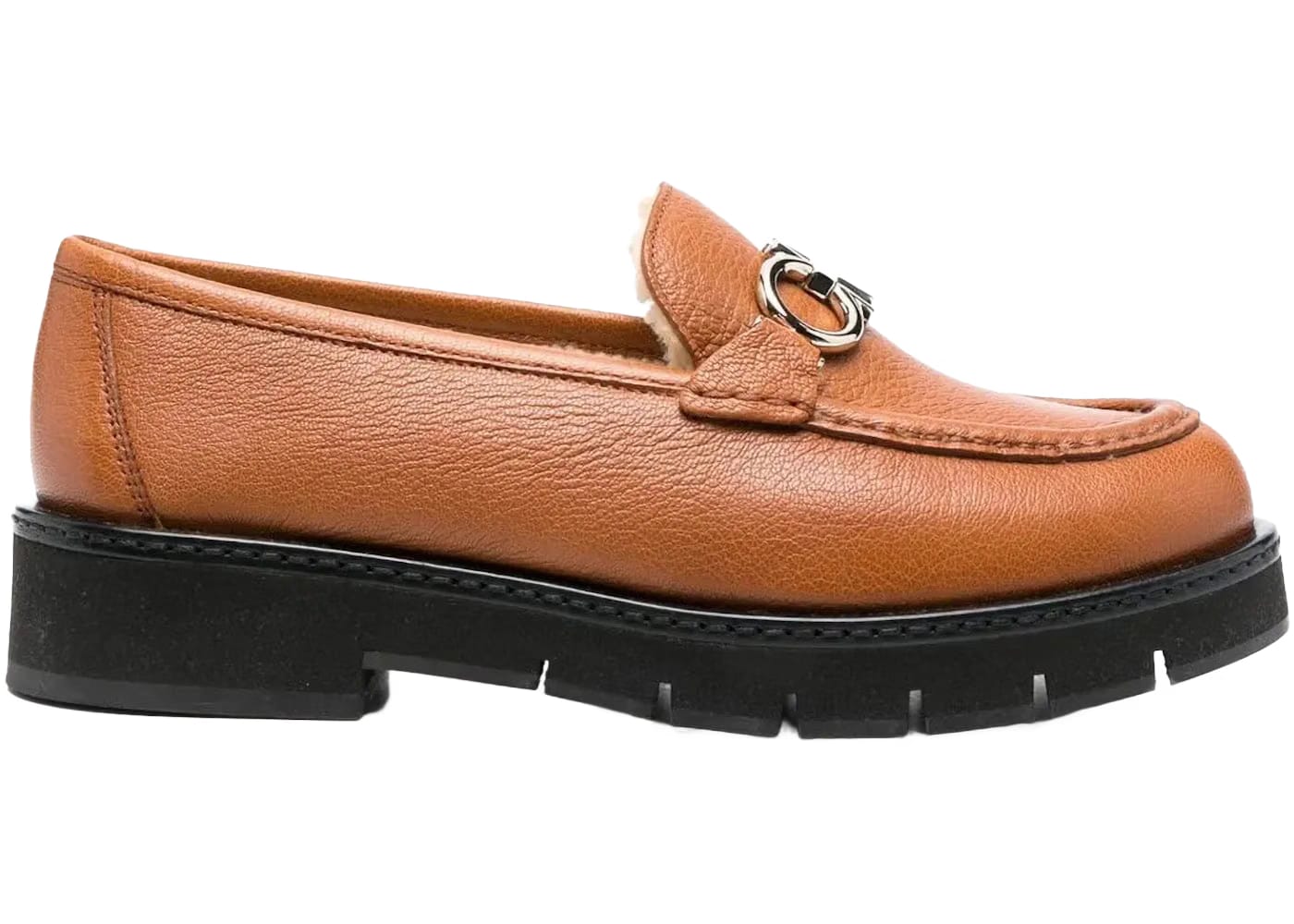 Ferragamo Rolo Shearling-Lined Loafers Brown (Women'S)