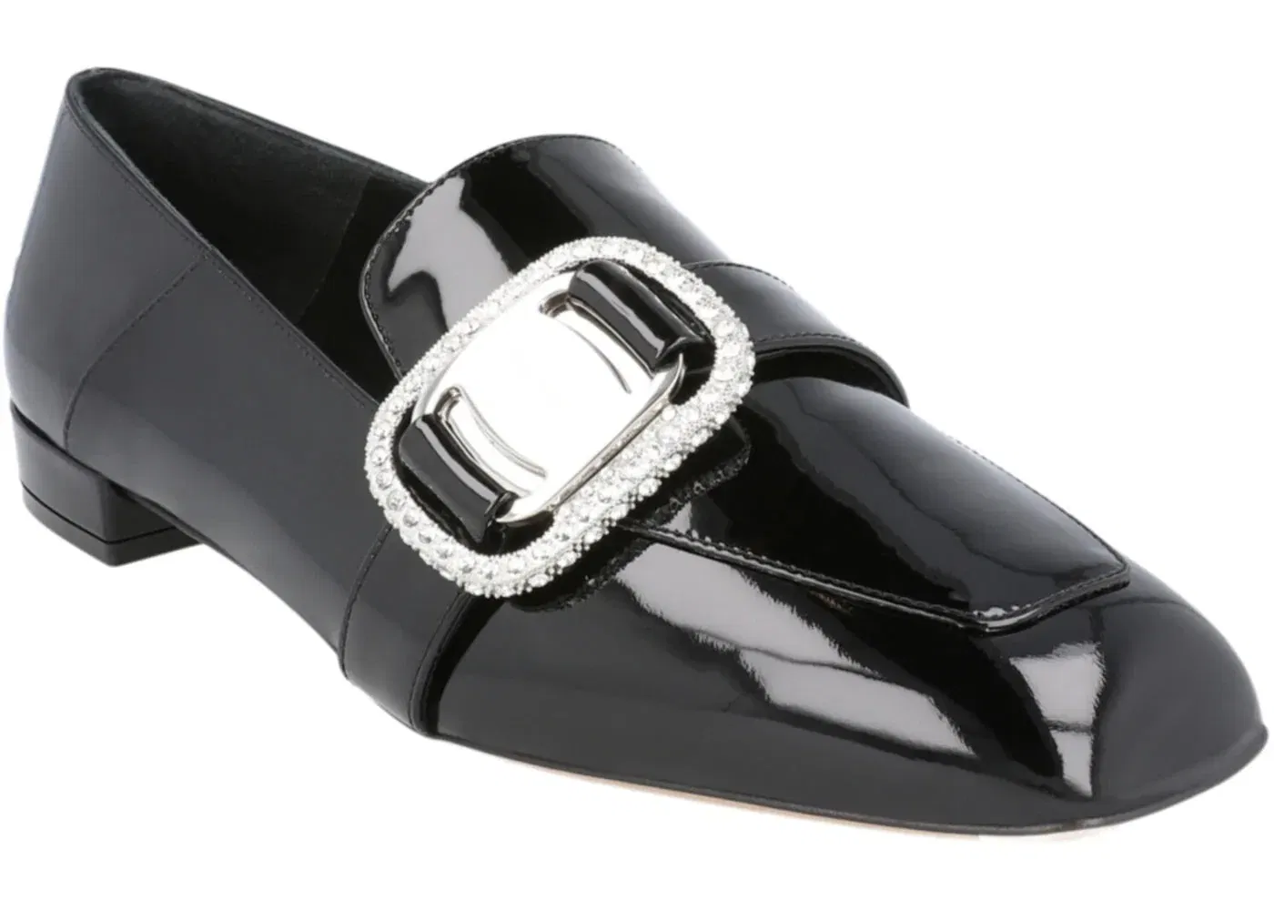 Ferragamo Wang 10 Patent Leather Loafers Black (Women'S) Wide