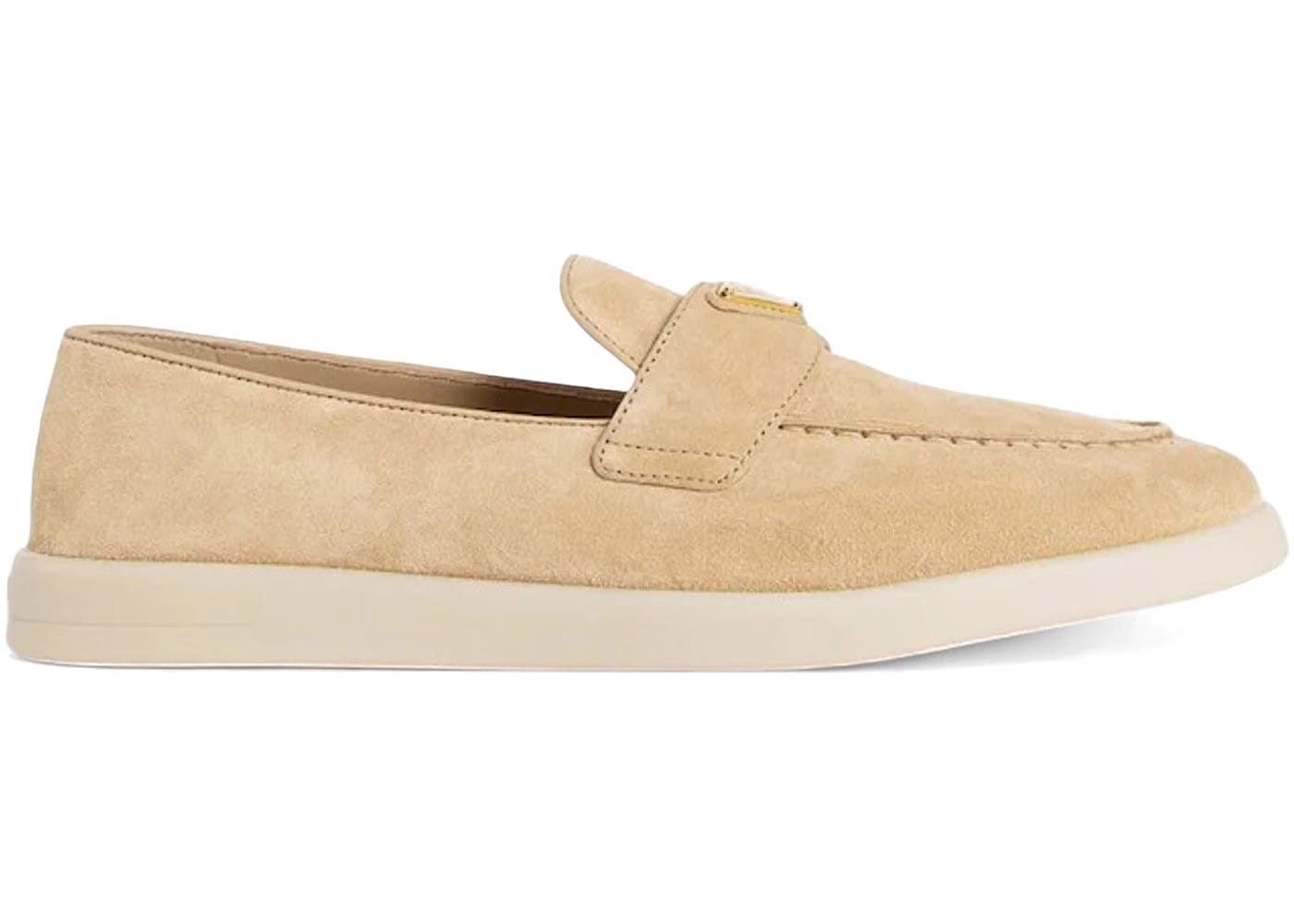 Prada Suede Leather Loafers Ecru (Women'S)