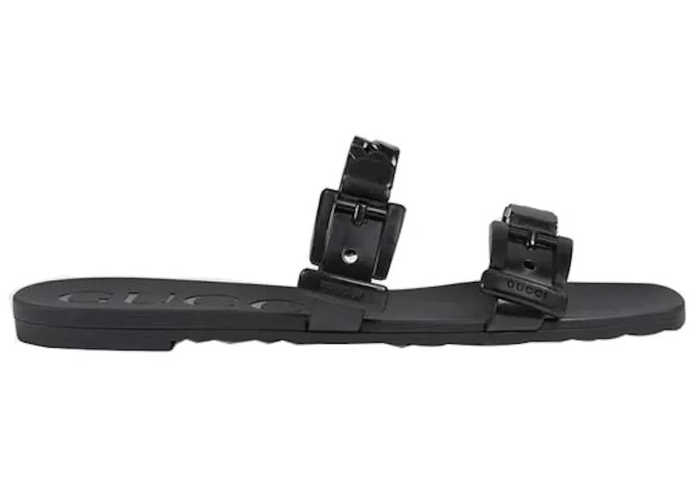 Gucci Rubber Slide Black Womens