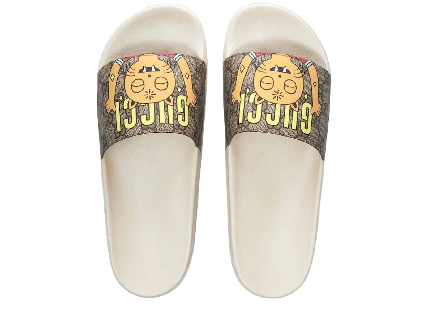 Gucci x Pablo Delcielo Cat Gg Supreme Slide Beige