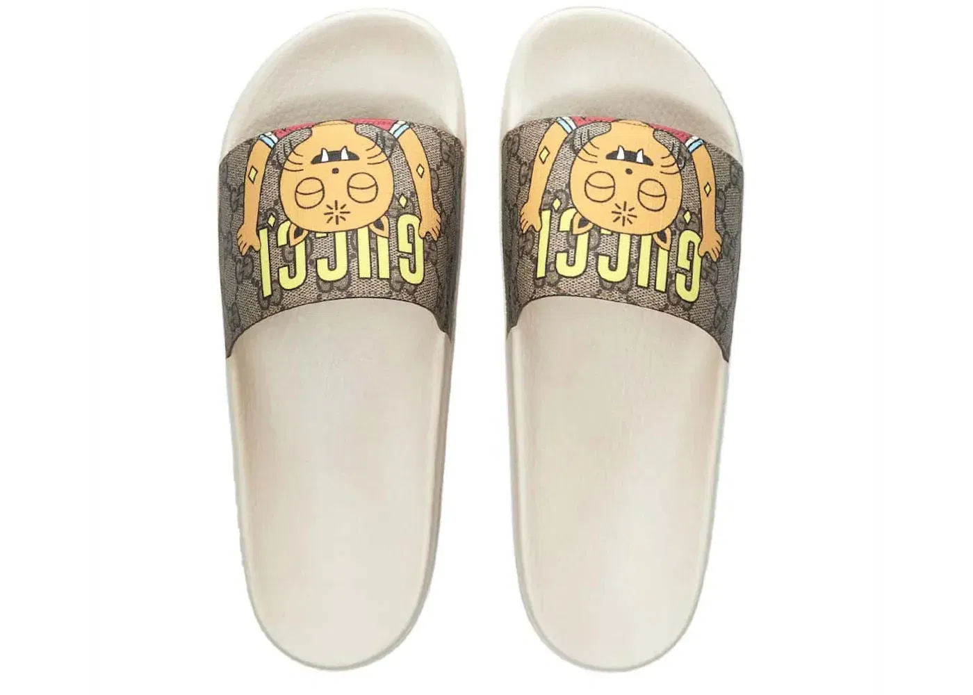 Gucci x Pablo Delcielo Cat Gg Supreme Slide Beige