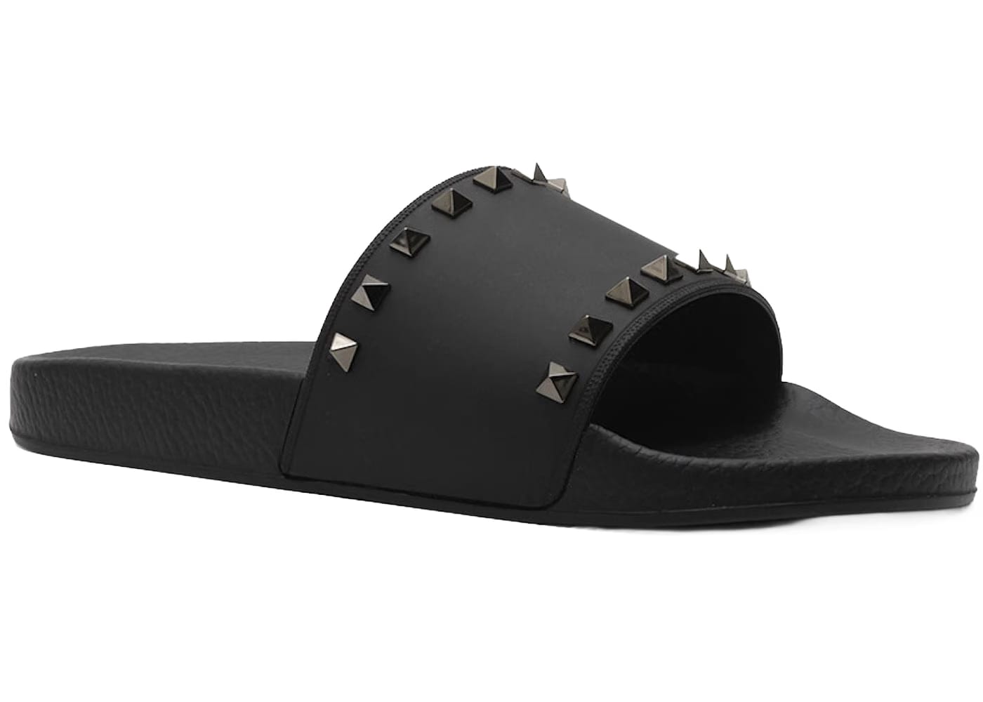 Valentino Rockstud Rubber Slider Sandal Black