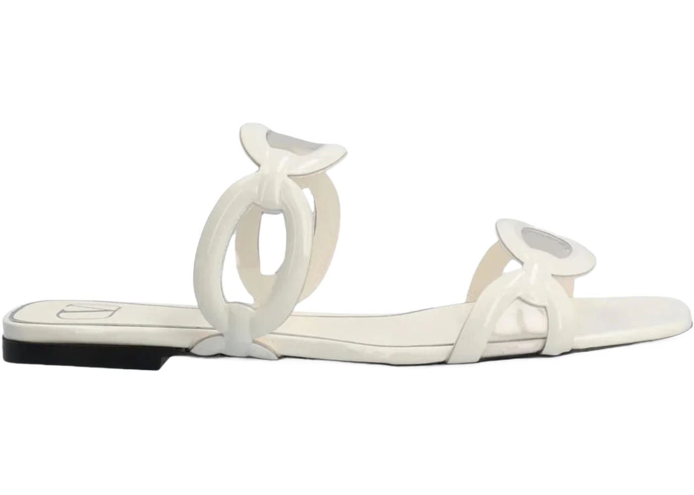 Valentino Square Toe Slip-On Slides Ivory (Women'S)
