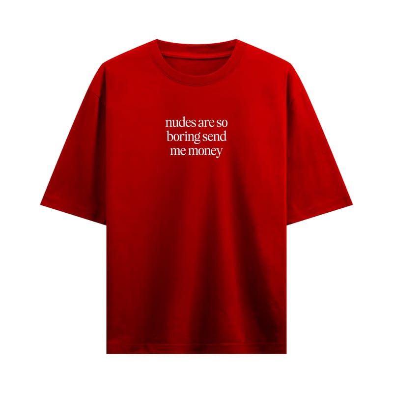 Myugen Born to Be Paid Oversized T-Shirt Red