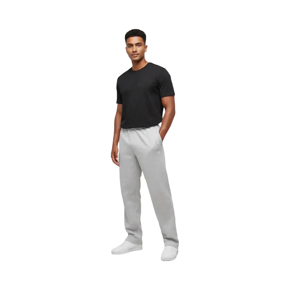 Gymshark Crest Straight Leg Joggers Light Grey Marl