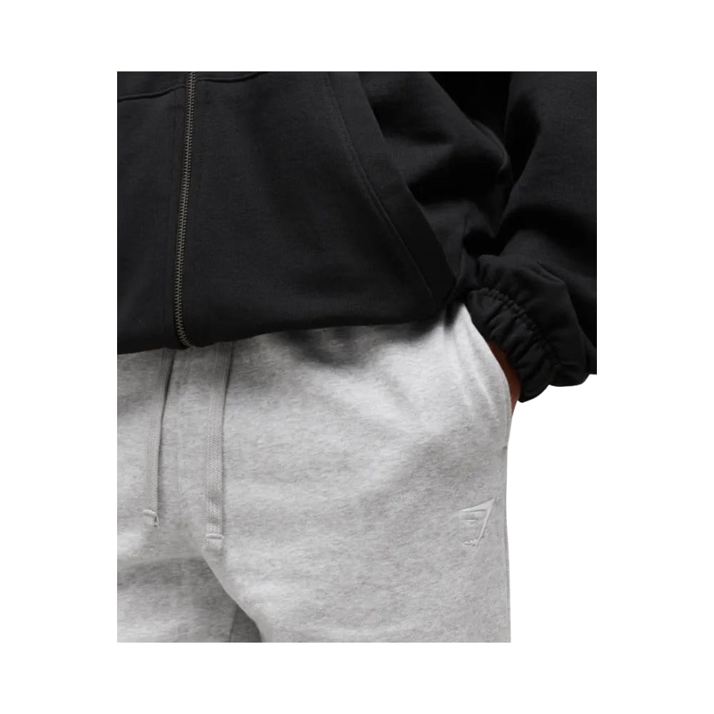 Gymshark Crest Straight Leg Joggers Light Grey Marl