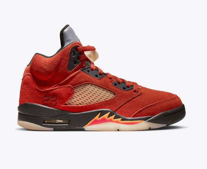 Wmns Air Jordan 5 Retro Martian SunriseBlackFire RedMuslin