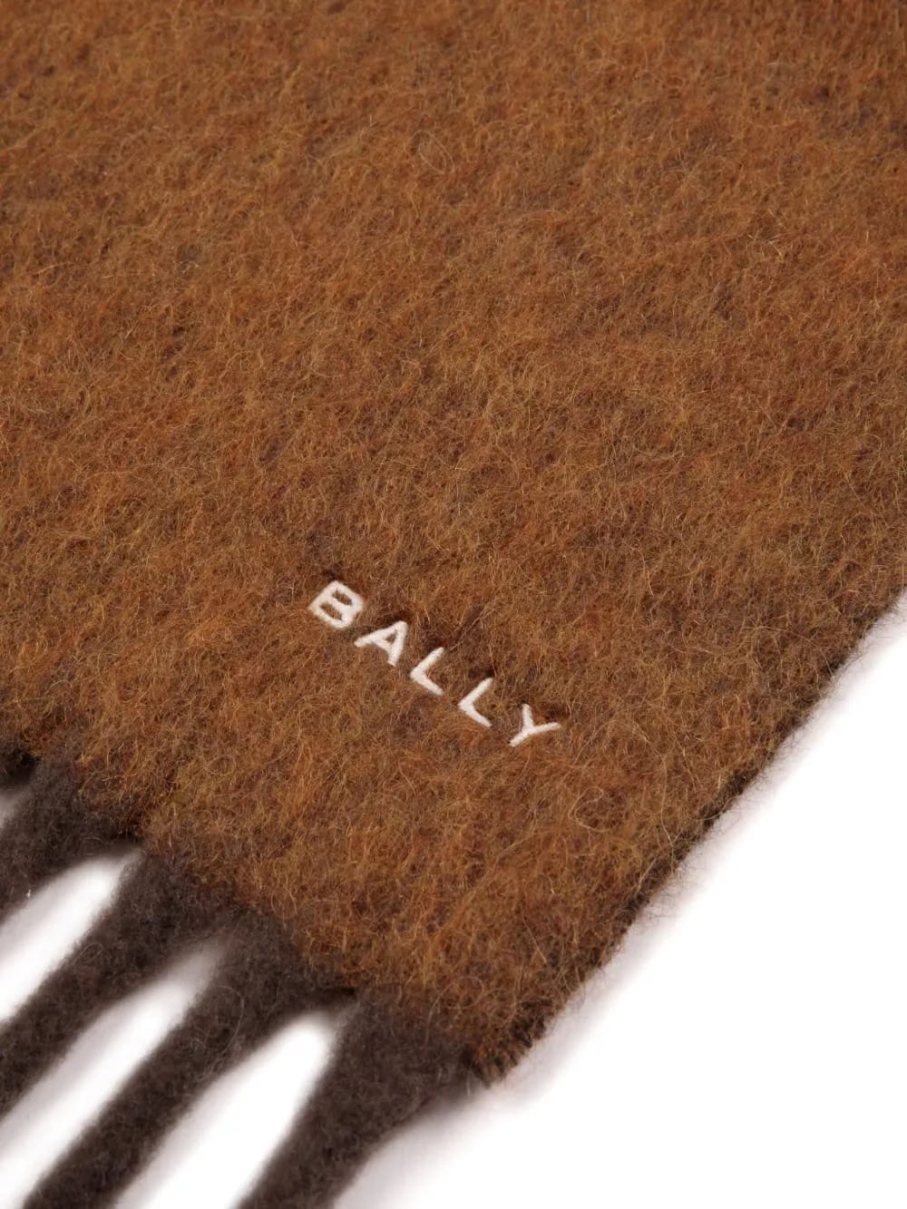 two-tone logo-embroidery scarf