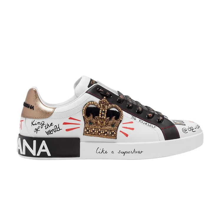 Dolce & Gabbana Portofino Printed Crown Embroidery Patch - White