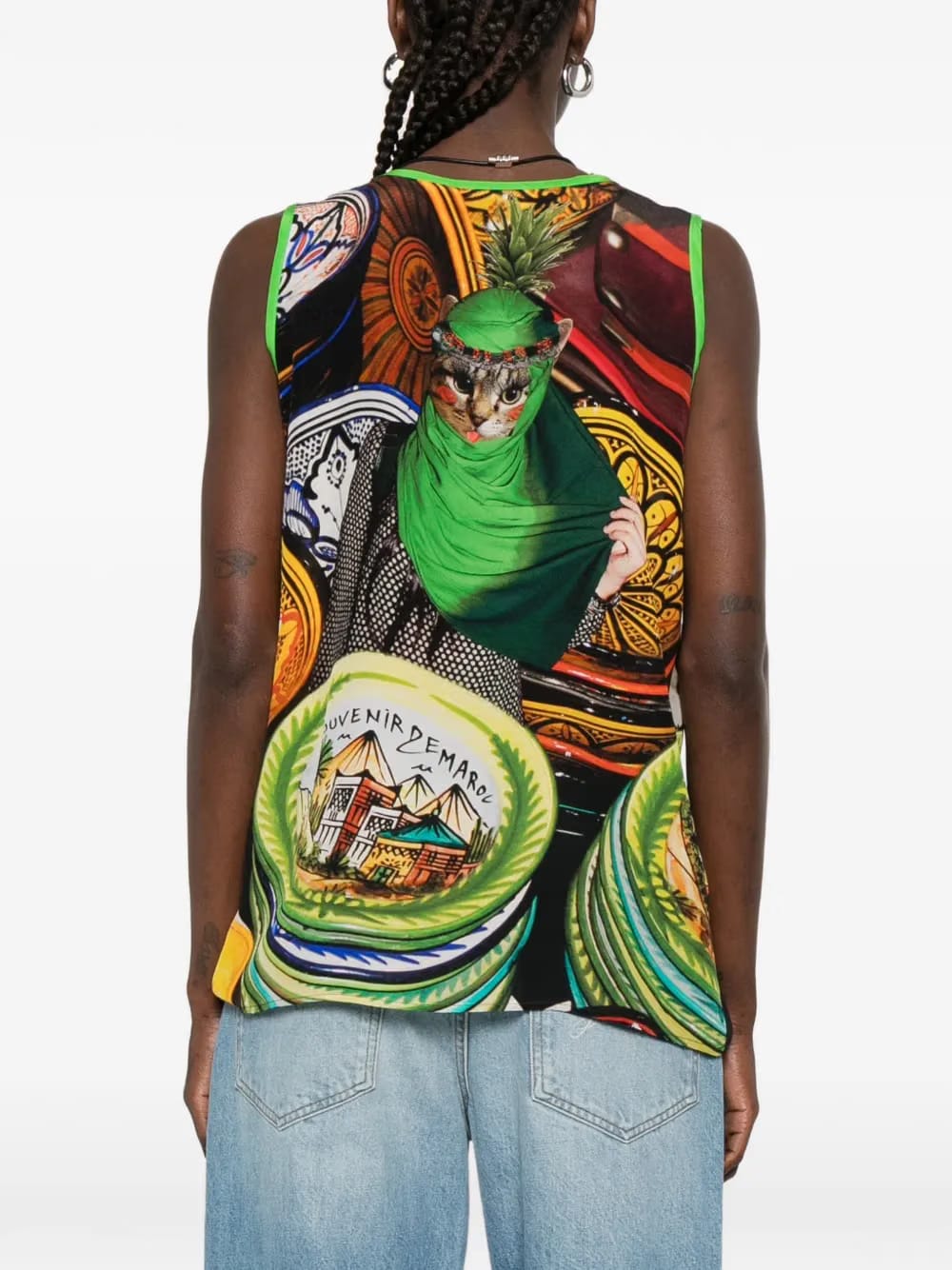 Cow sleeveless tank top
