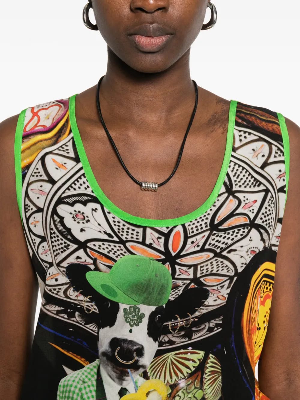 Cow sleeveless tank top