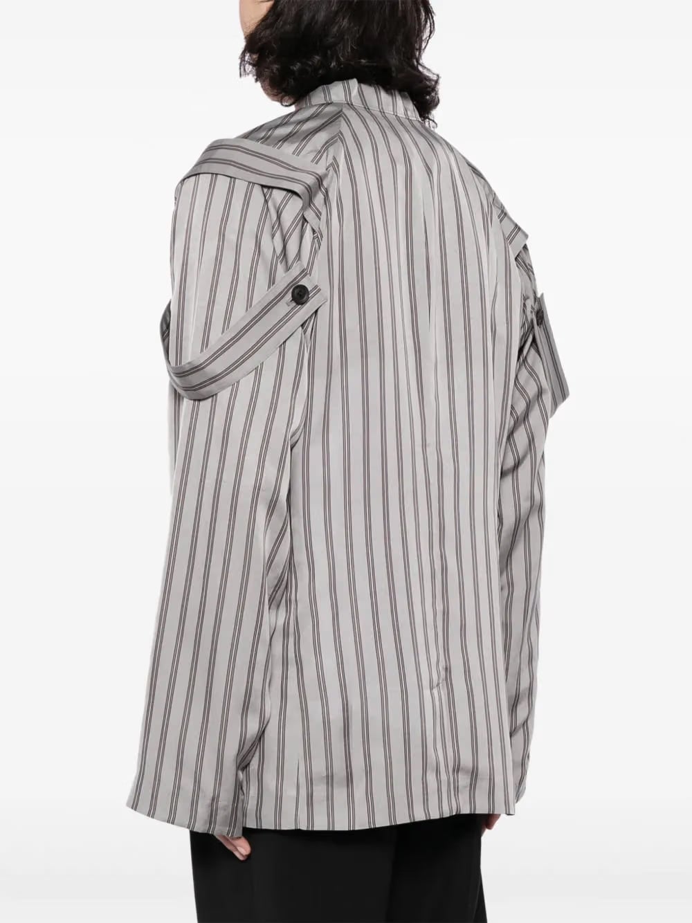 epaulette-detail pinstripe blazer
