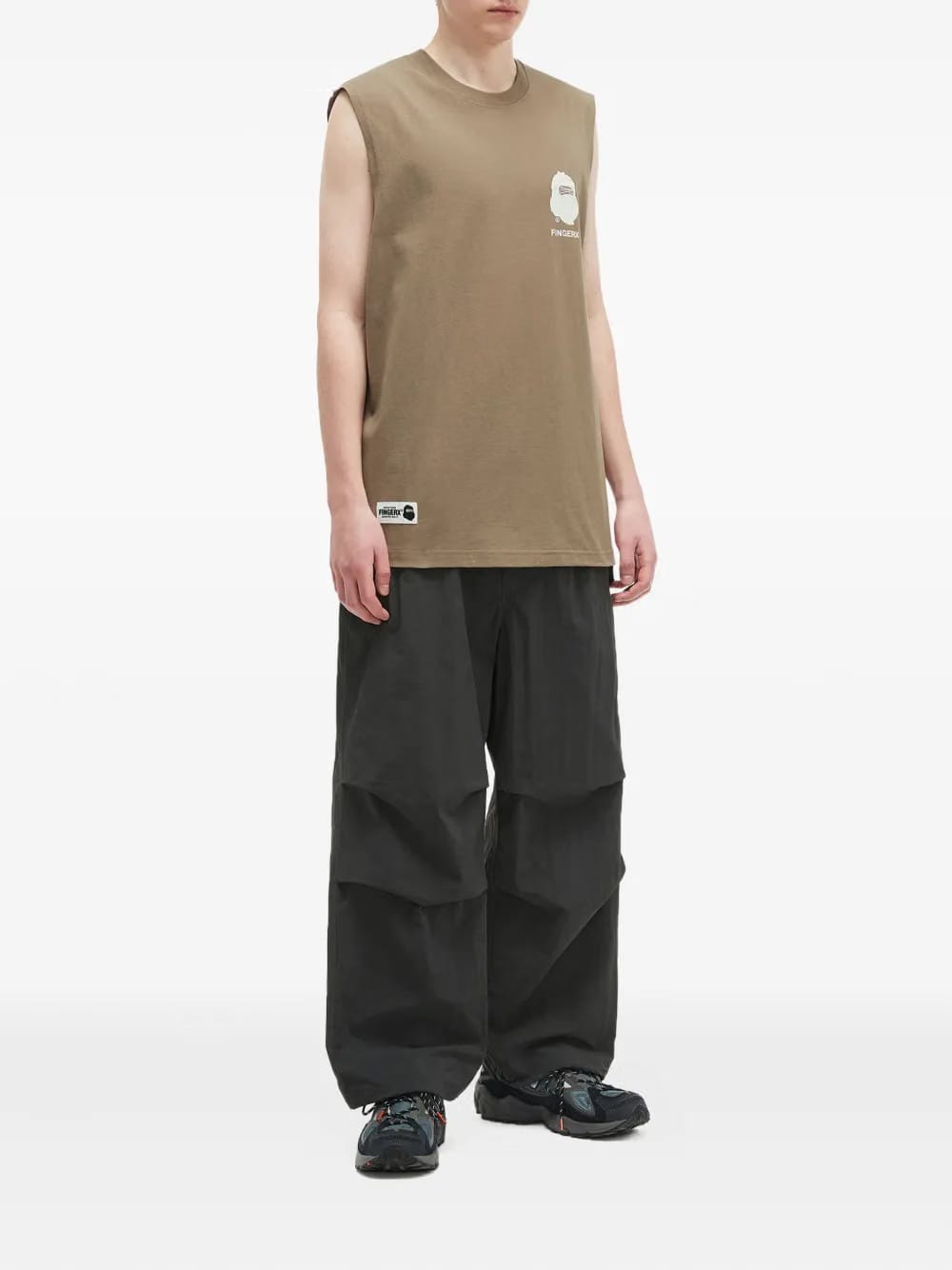 graphic-print cotton vest