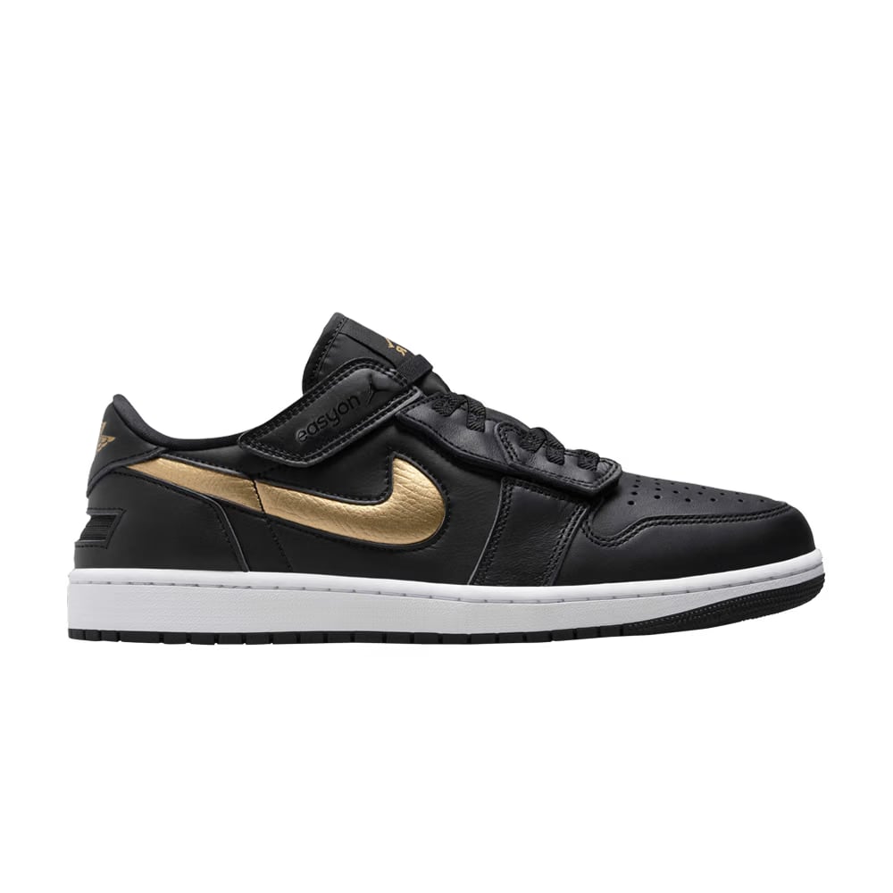 Air Jordan 1 Low FlyEase Black Metallic Gold