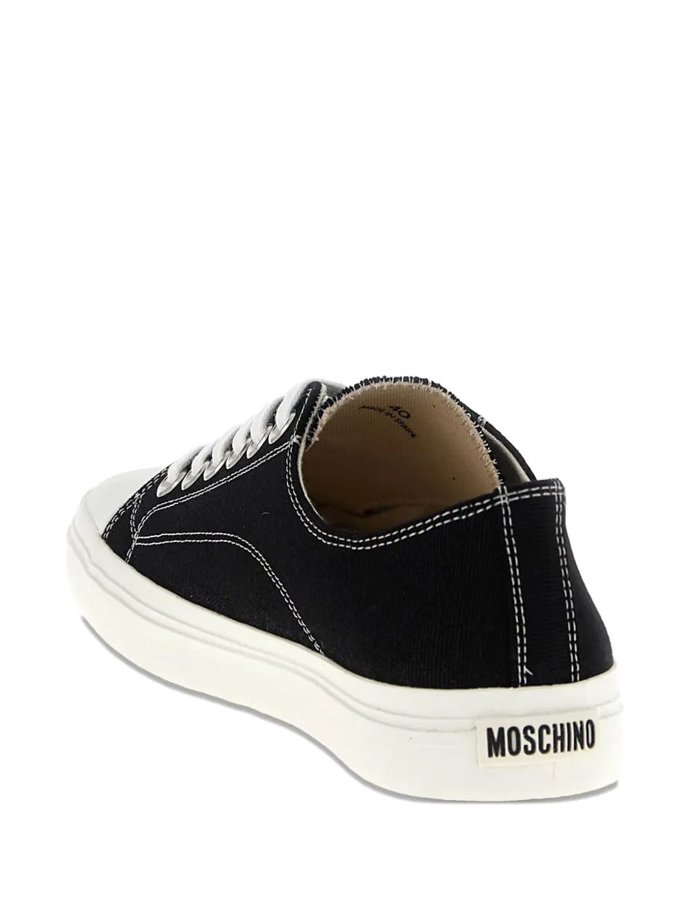 Edge contrast-stitch canvas trainers