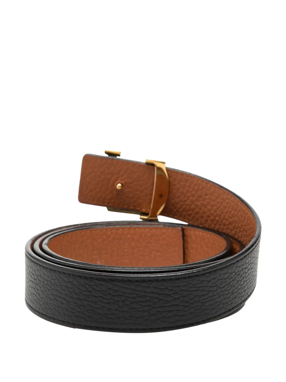 2013 Grained Leather LV Initiales Reversible belt