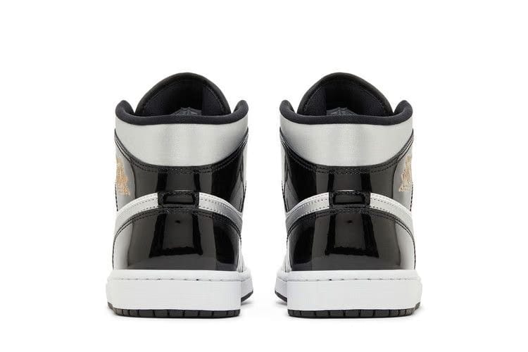 Air Jordan 1 Mid SE Black White Metallic Silver