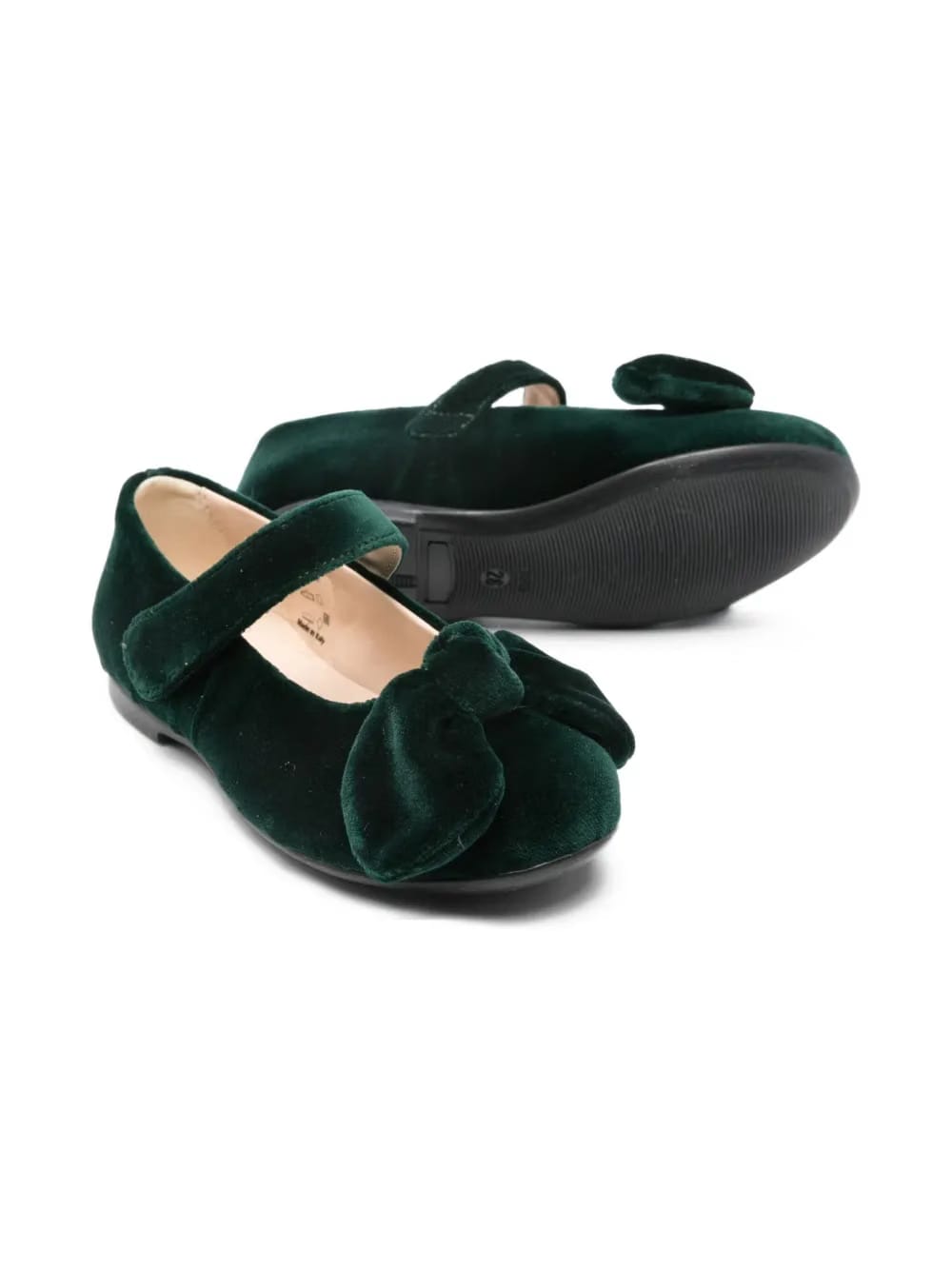 bow-detail velvet ballerinas