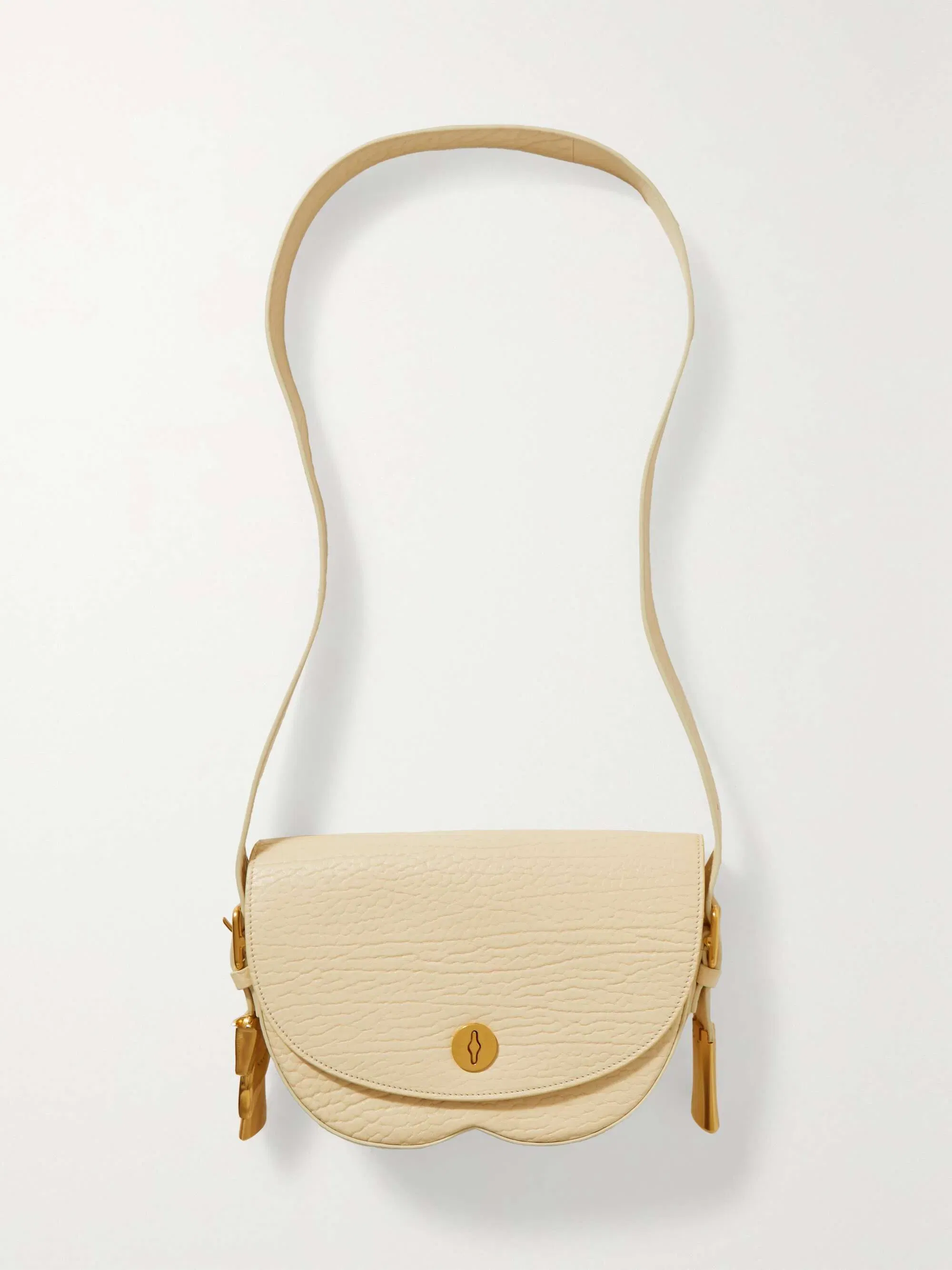 Textured-leather shoulder bag