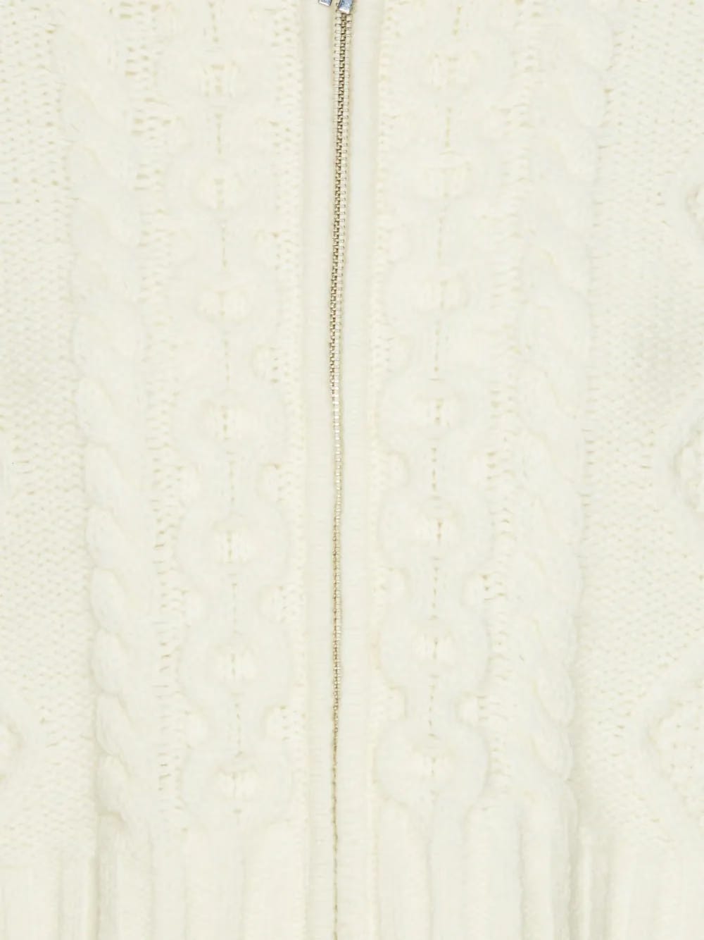 cable-knit hooded cardigan