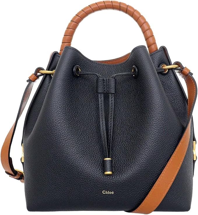 Marcie Two Tone textured Leather Bucket Bag