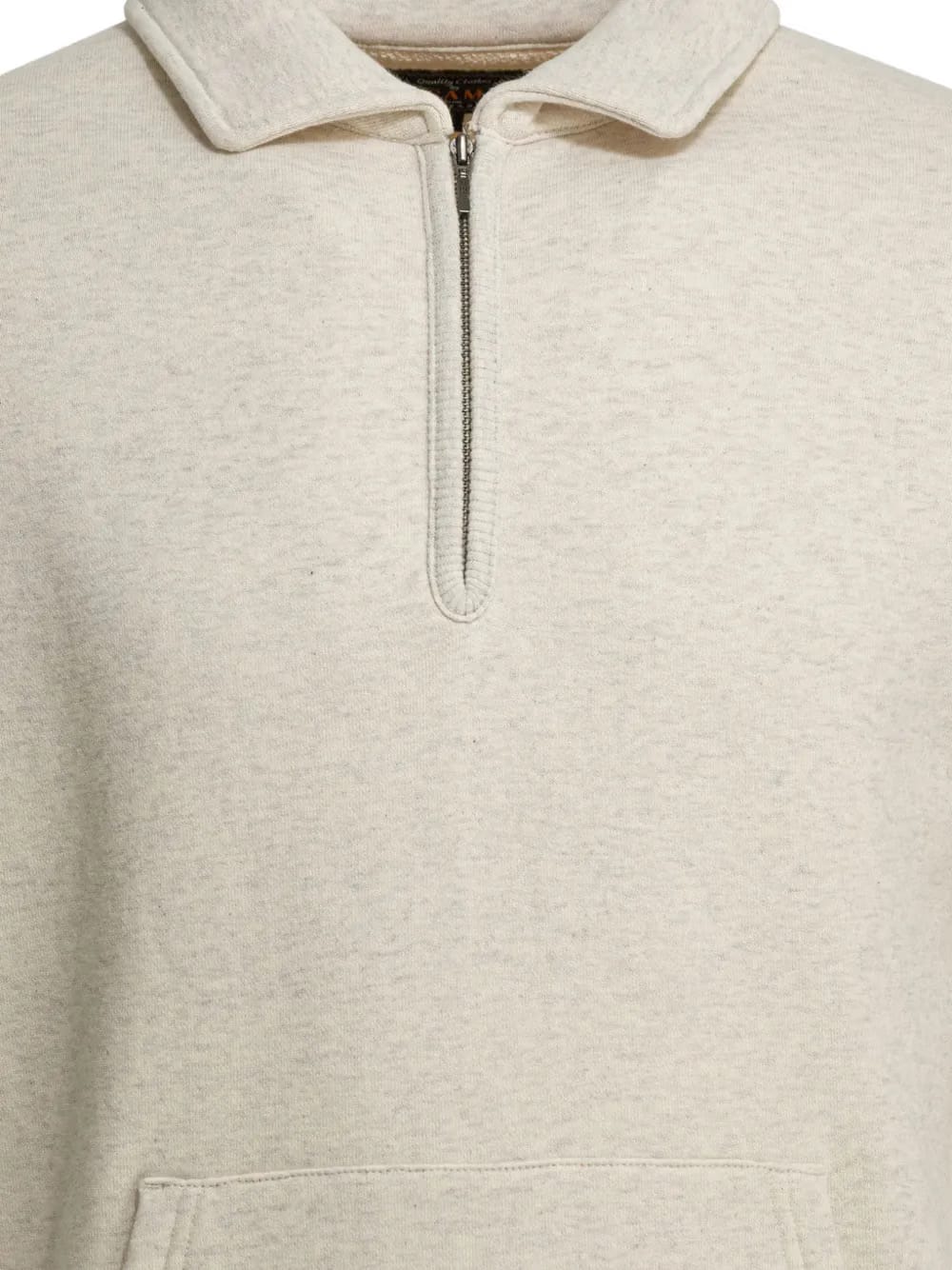 half-zip pocket sweatshirt
