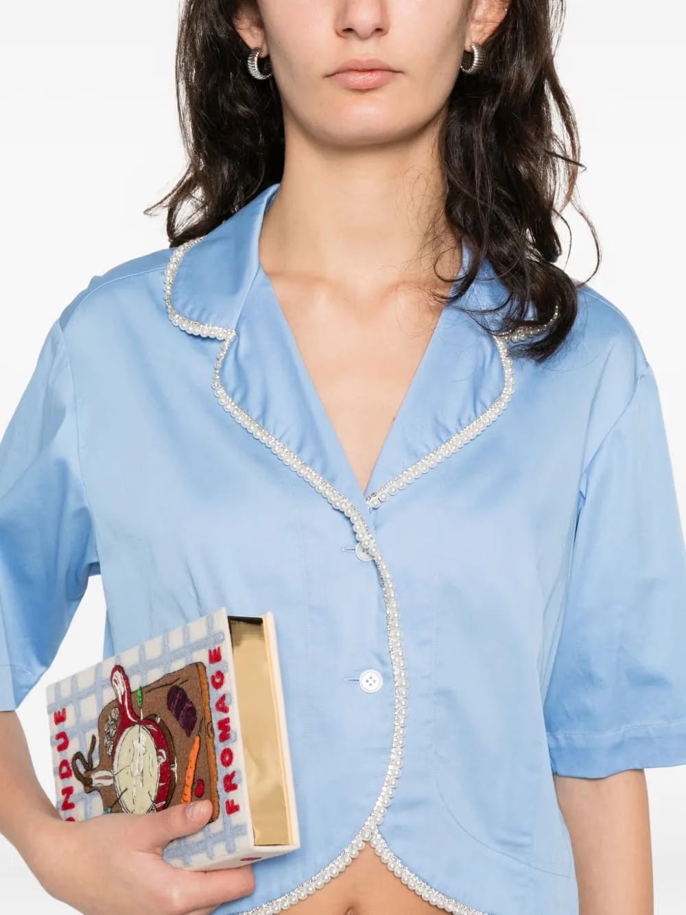 beaded collared shirt