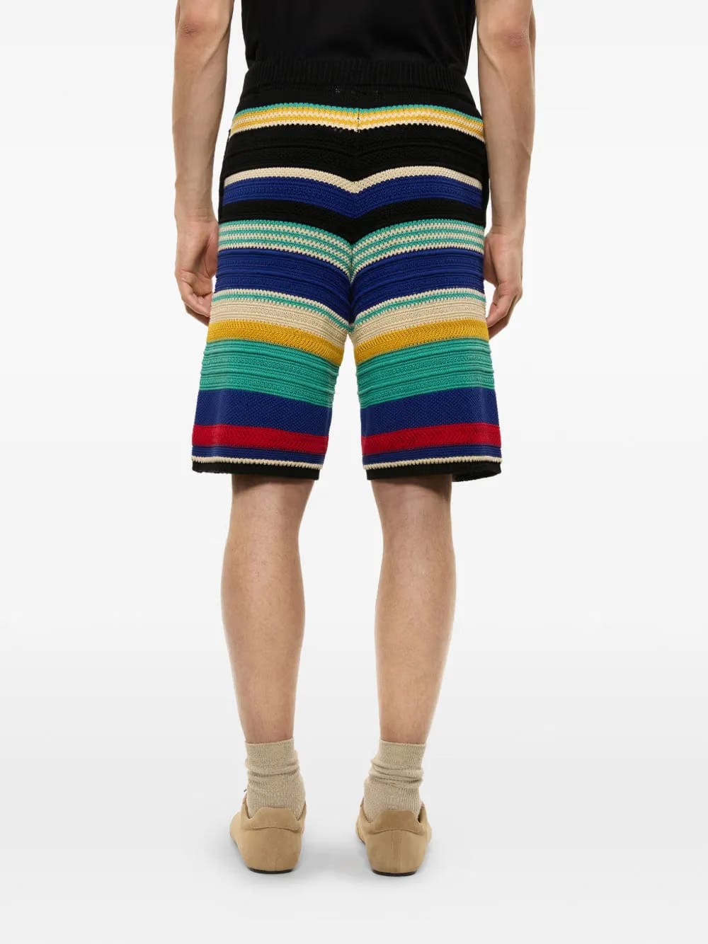 striped knitted shorts