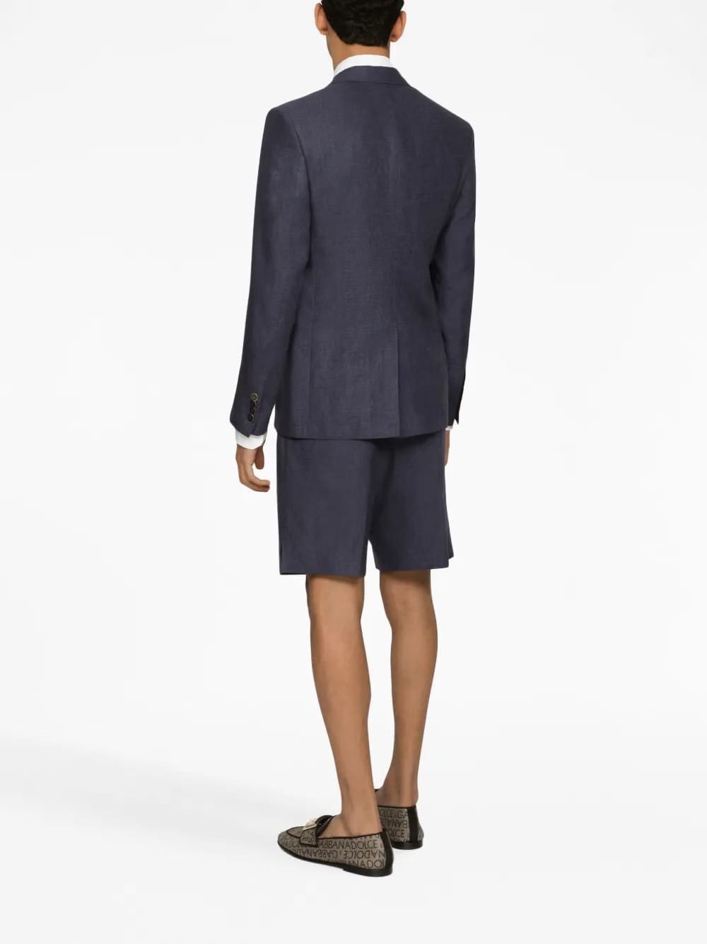 above-knee linen tailored shorts