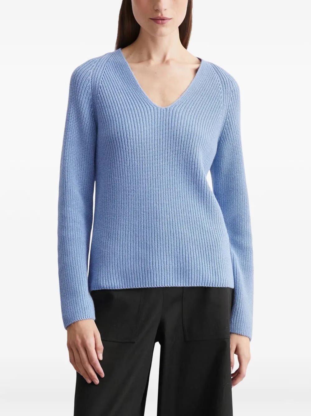 V-neck knitted sweater