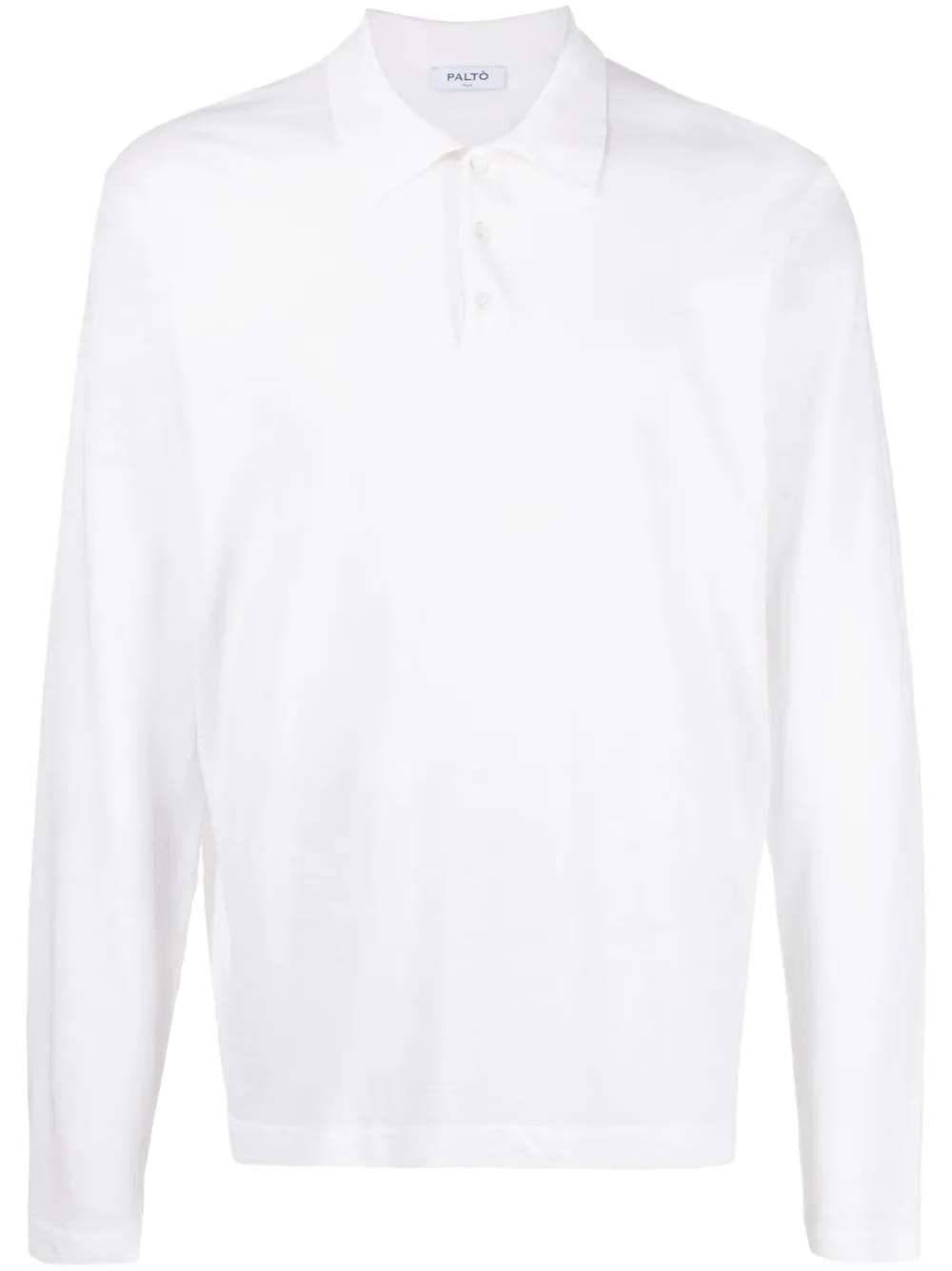 long-sleeved cotton-linen polo shirt