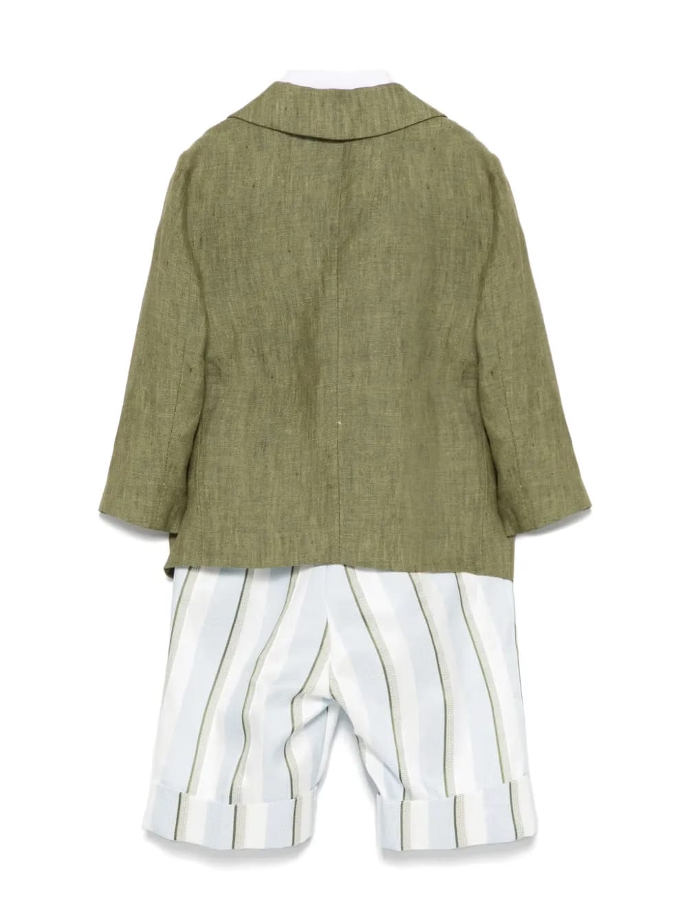 striped shorts, shirt and blazer set