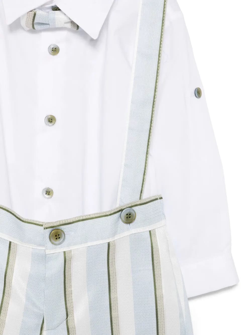striped shorts, shirt and blazer set