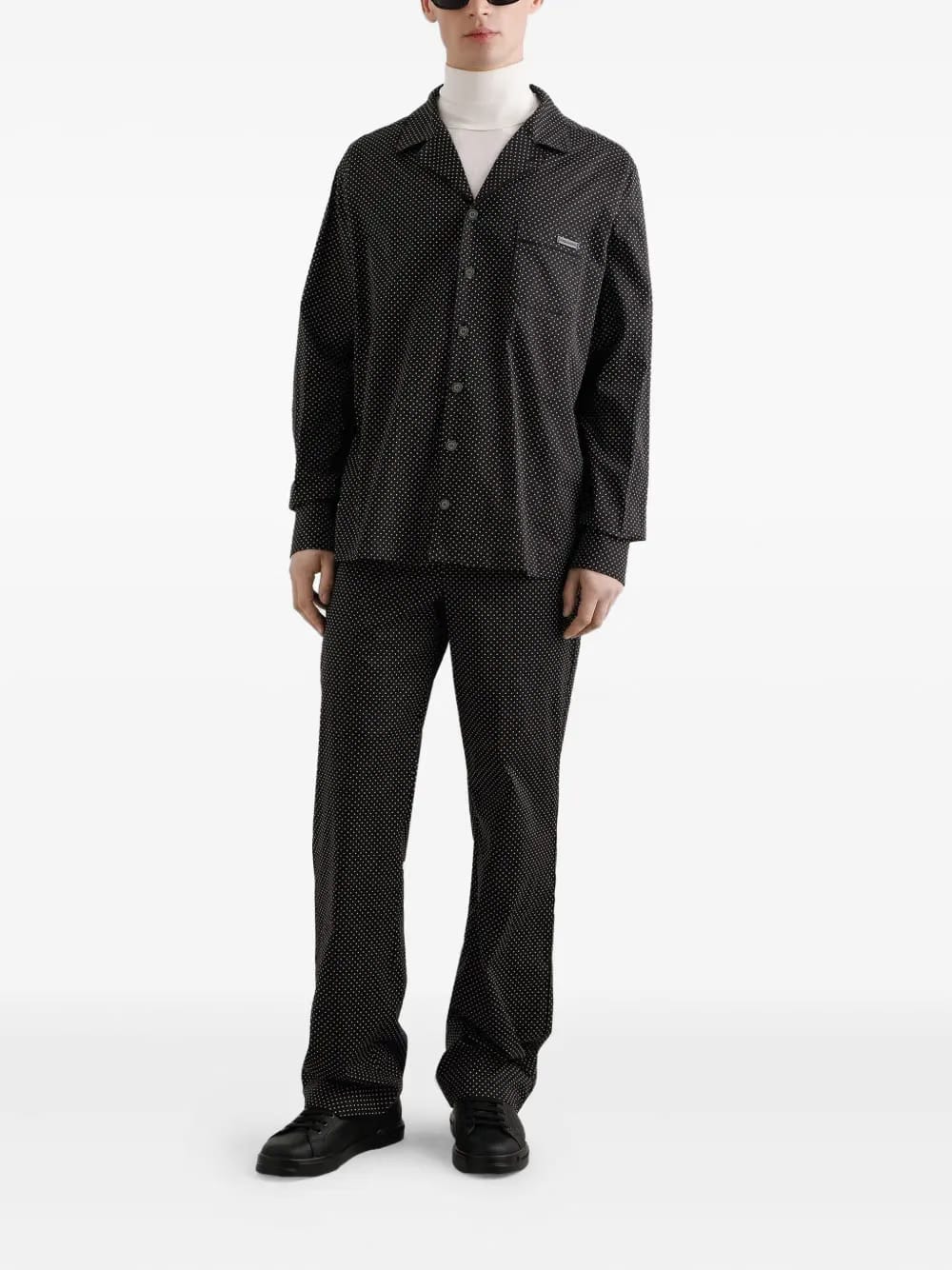 micro-dot drawstring trousers