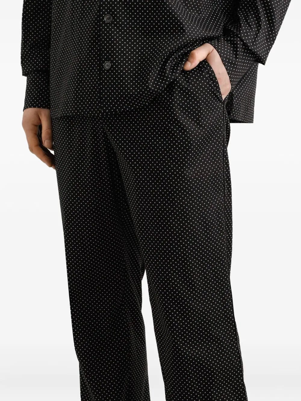 micro-dot drawstring trousers