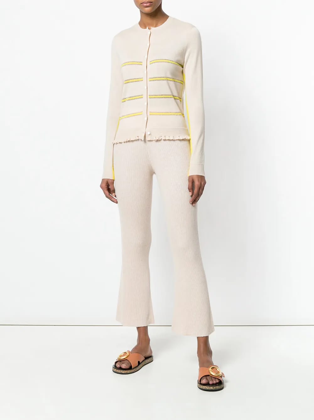Capucine cropped striped cardigan