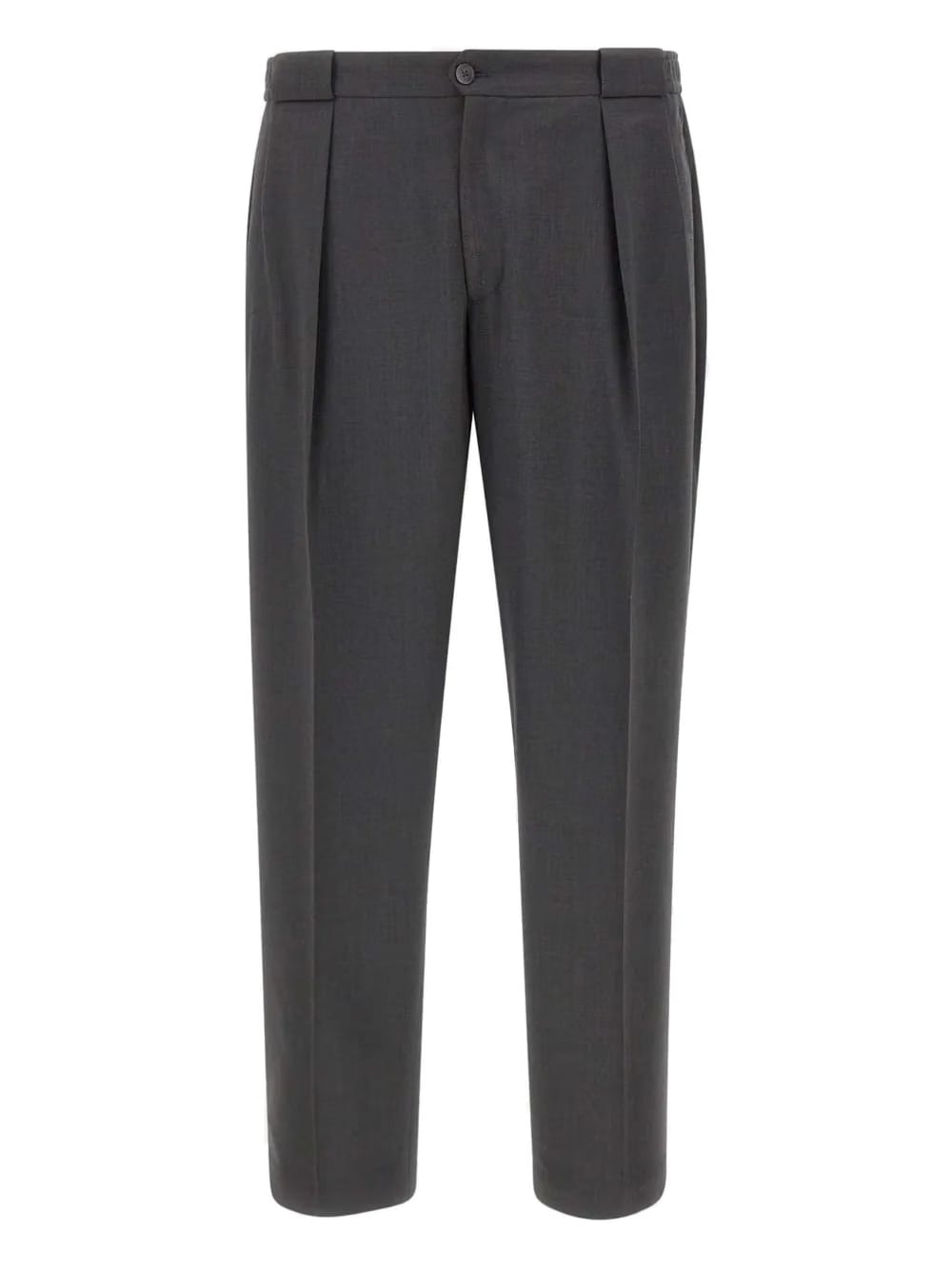 double-pleated wool trousers
