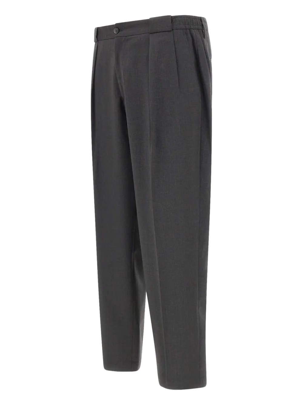 double-pleated wool trousers