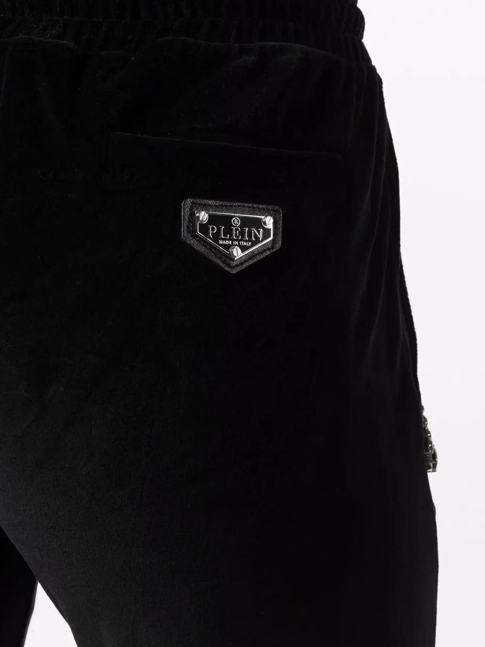 Crystal Chain velvet track pants
