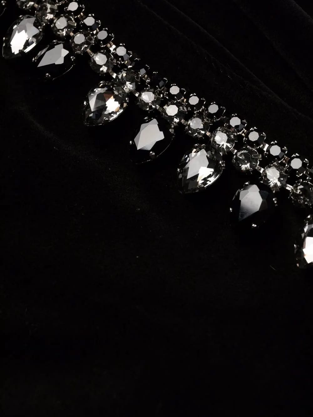 Crystal Chain velvet track pants