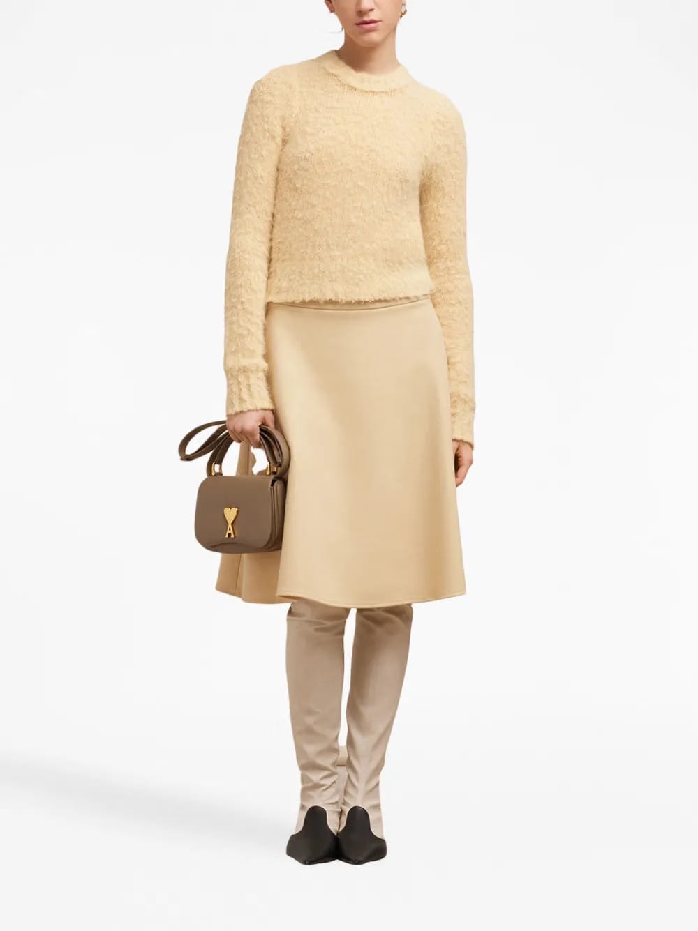 crew-neck brushed jumper