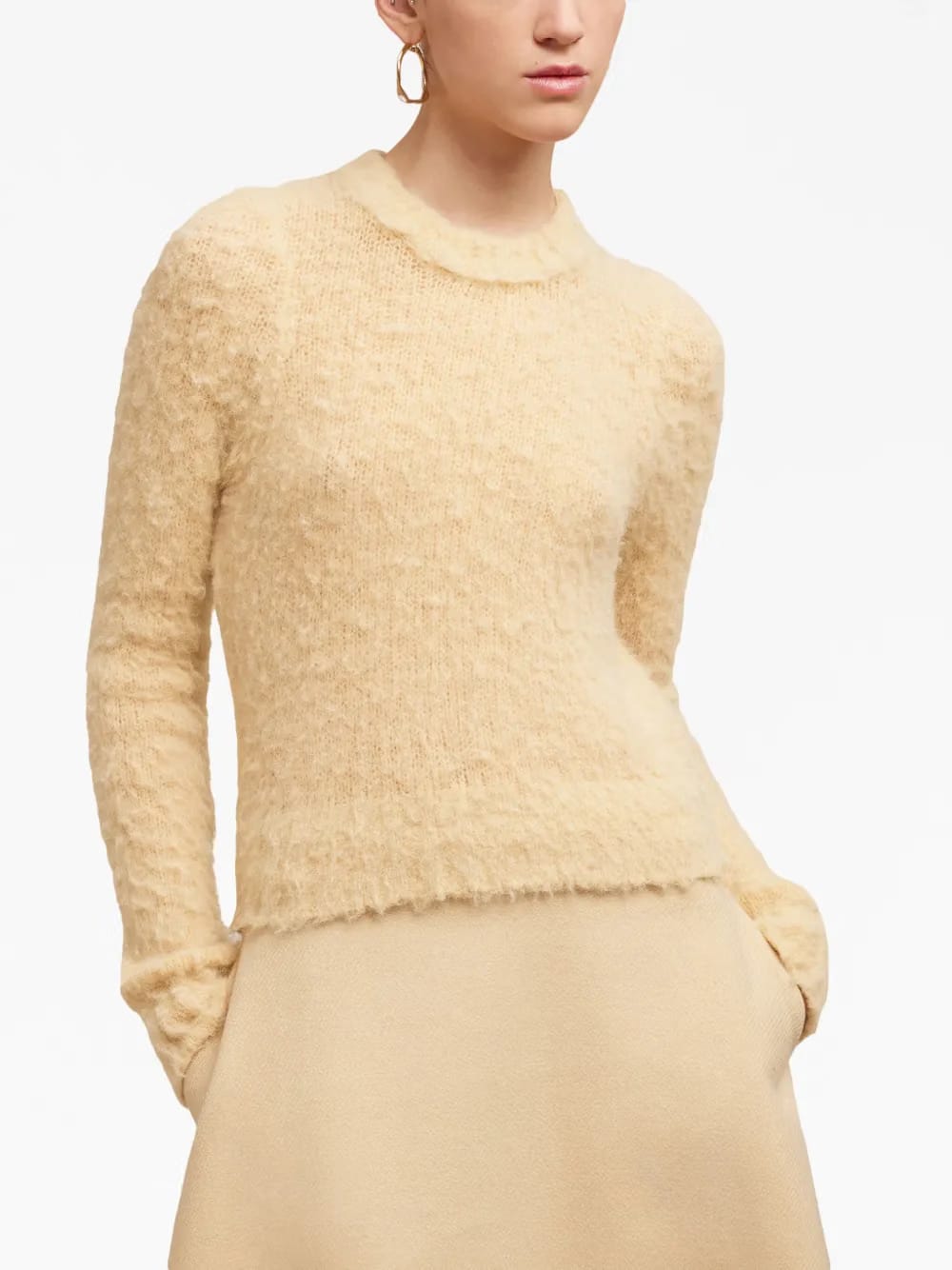 crew-neck brushed jumper