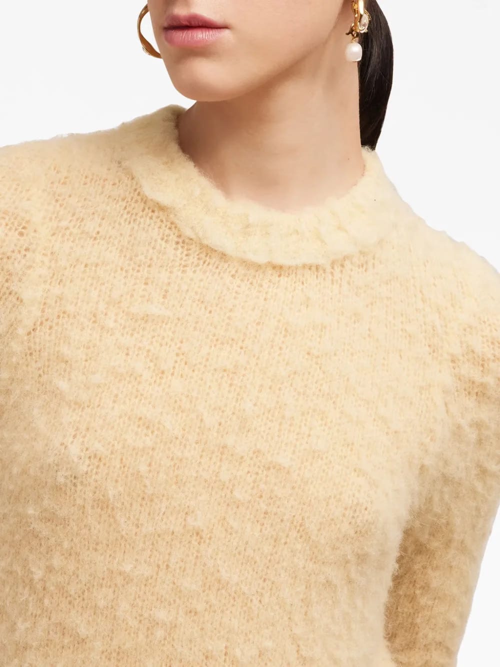 crew-neck brushed jumper