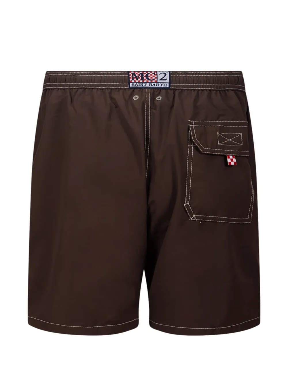 brown swim shorts