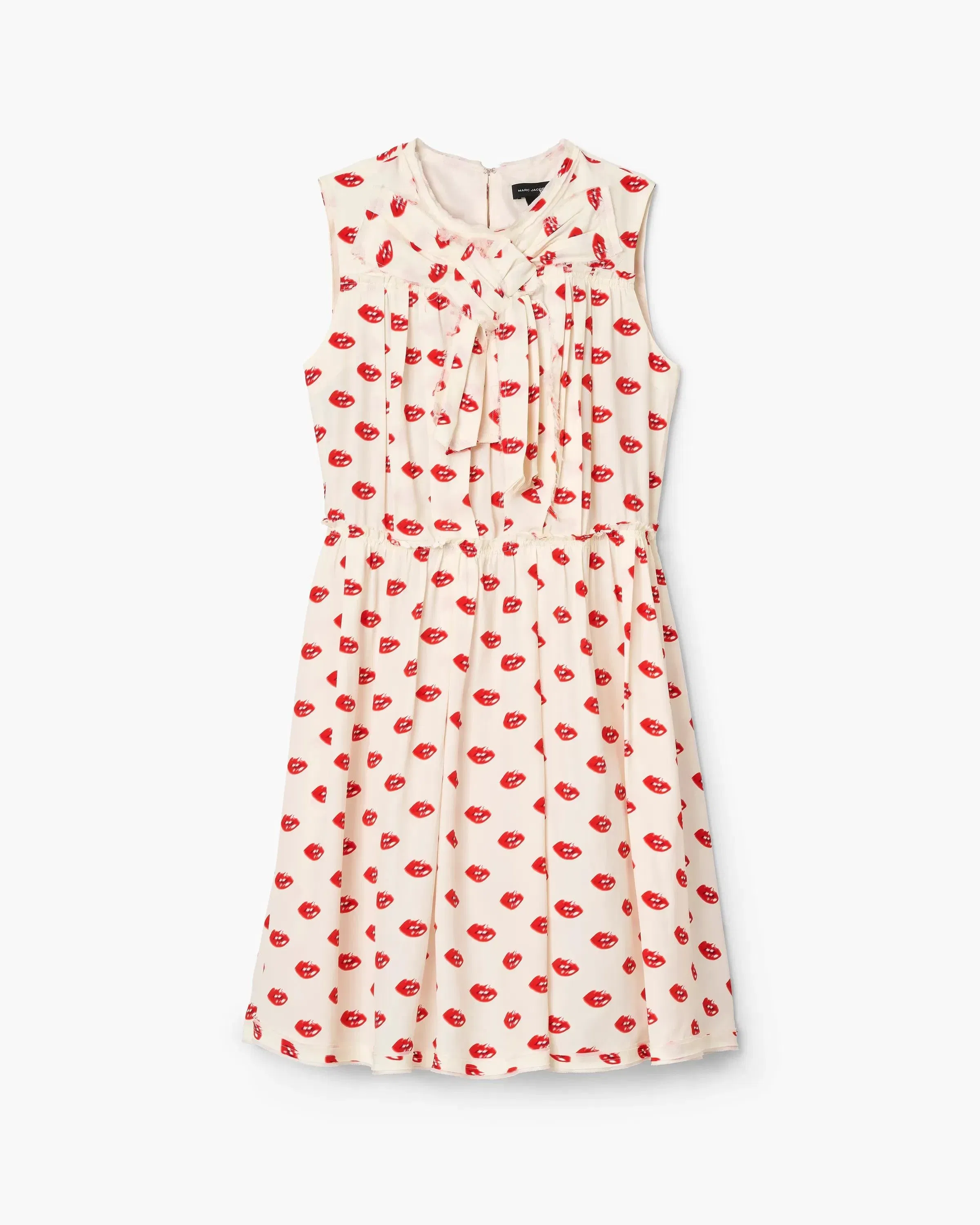 Lips Pleated Midi Dress