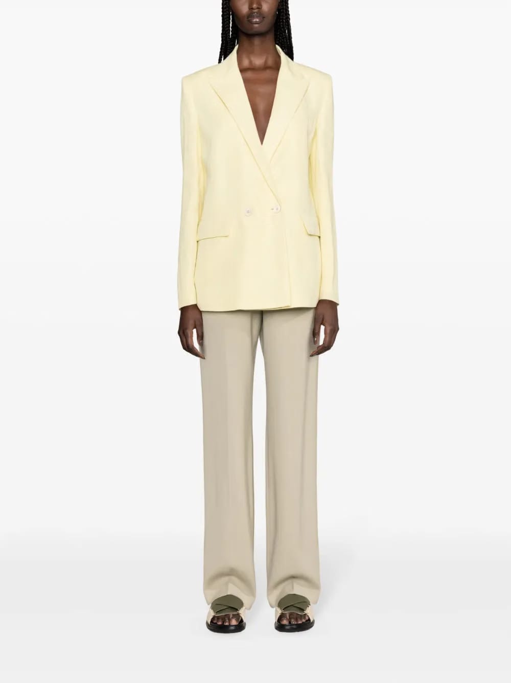 peak-lapels double-breasted blazer